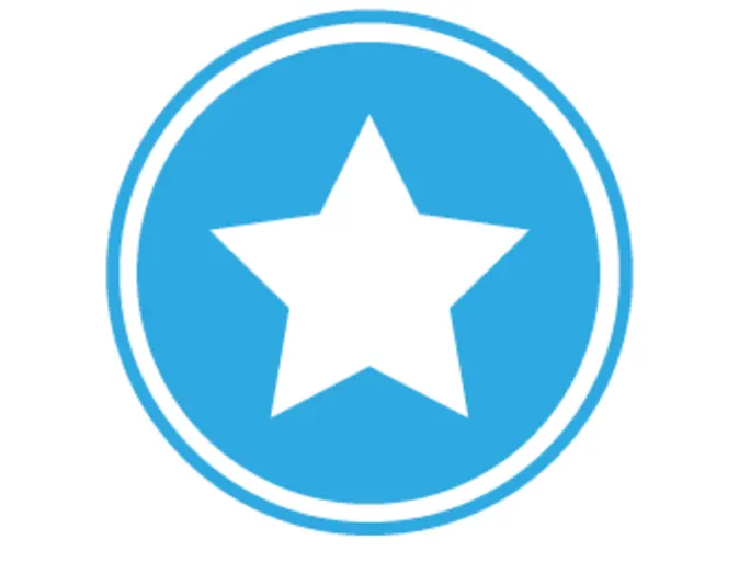 Blue icon with a star